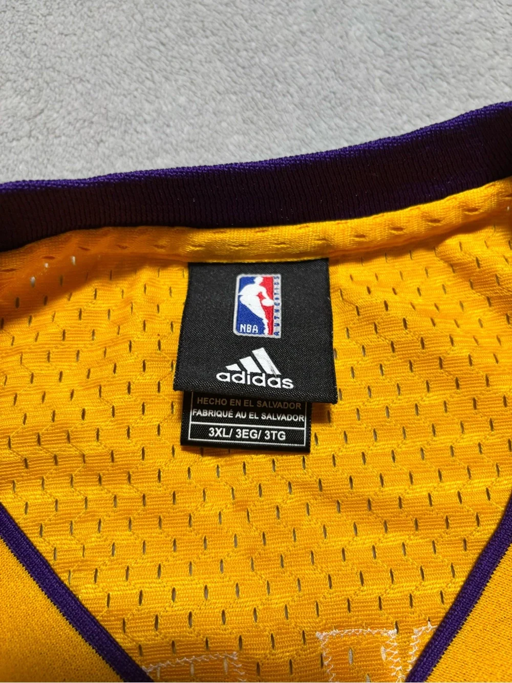 Kobe Bryant LA Lakers Adidas Vintage Swingman Sewn Jersey Gold 3XL